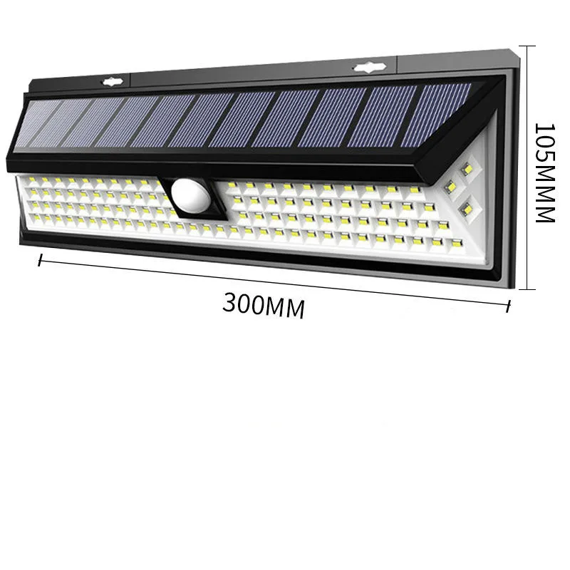 118 ledet sollys pir bevegelsessensor utendørs 3 modi sol vegglampe  ip65 vanntett energisparende sikkerhet hage lys: 184d