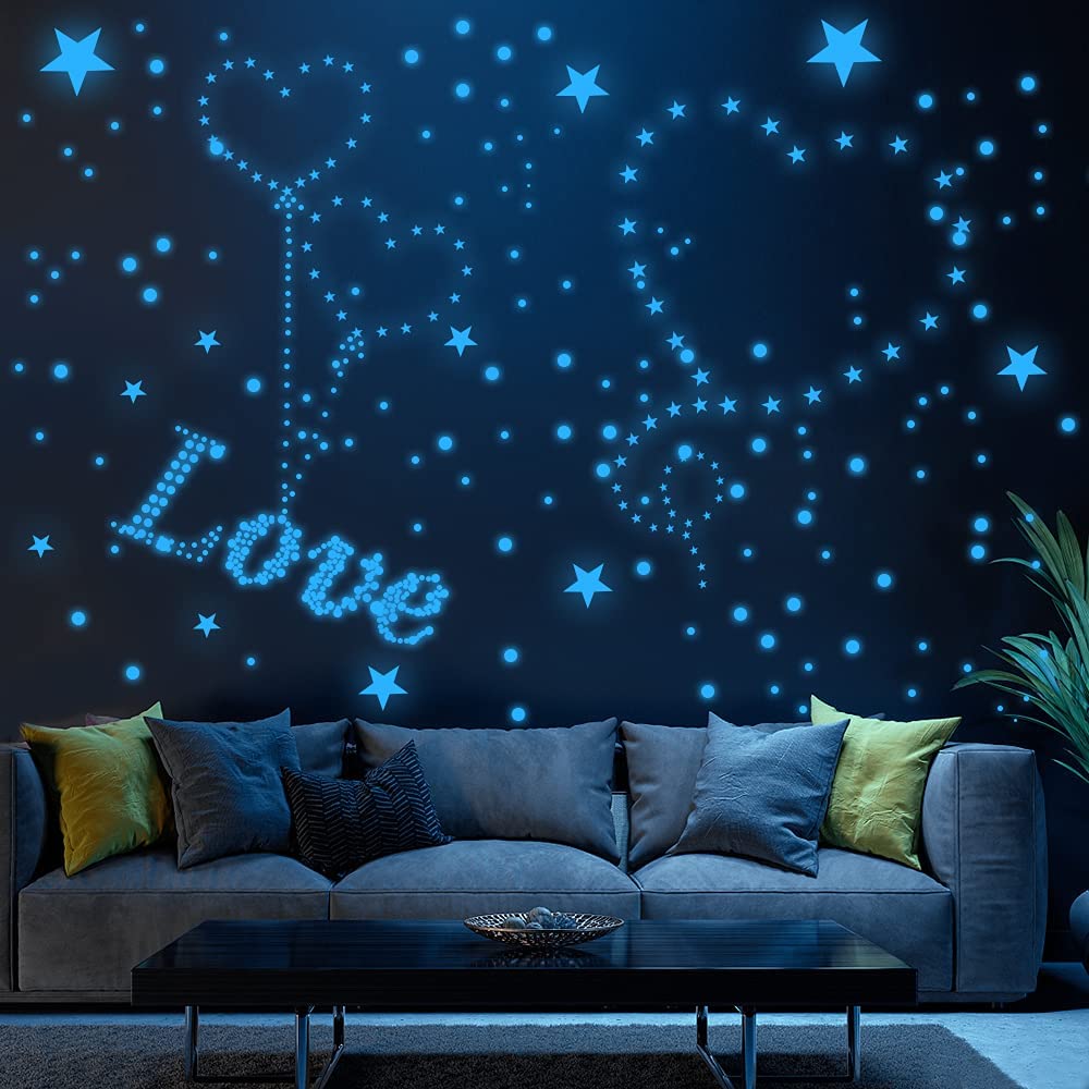 Pegatinas luminosas de estrellas para decoración de habitación, pegatinas realistas de cielo estrellado para techo, dormitorio de niños y bebés