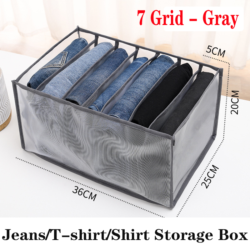 7 Compartiment Jeans Organizer Closet Organizer Closet Divider Lade Organizer Opvouwbare Ondergoed Organizer: Licht Geel