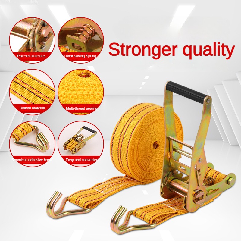 Double Hook Cargo Straps Thickened Ratchet Straps Universal Retractor Tie Down Straps Trailer Strap Tensioner Safety Rope