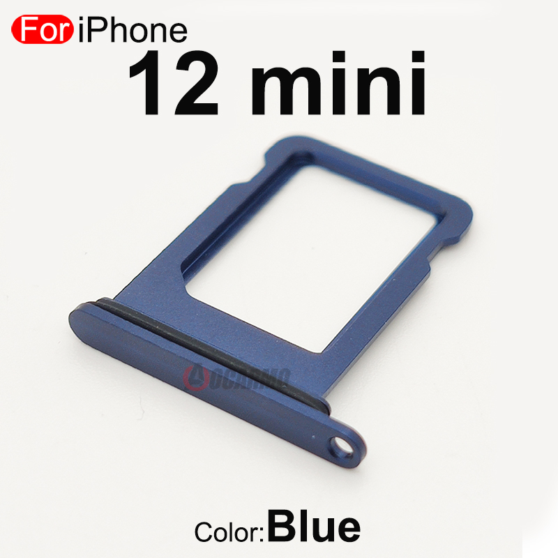 Para Apple iPhone 12 mini bandeja de tarjeta SIM individual cajón con ranura negro blanco rojo verde azul piezas de repuesto: Blanco