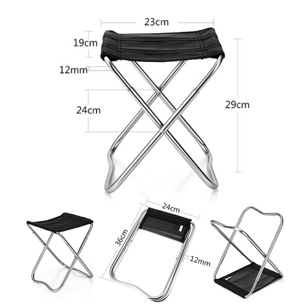 Ultralight Outdoor 7075 Aluminum Alloy Foldable Chair Fishing Seat Camping Picnic BBQ Garden Chair Fishing Square Stool