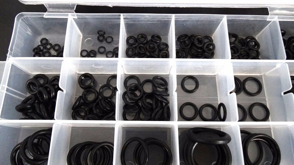 18 størrelser 225 stk værktøj plast metrisk o-ring o-ring skivetætninger sortiment sort til bil reparation af biler
