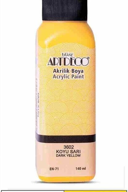 Artdeco Acrylic Paint 140ml Yellow Color art hobby school season: dark yellow