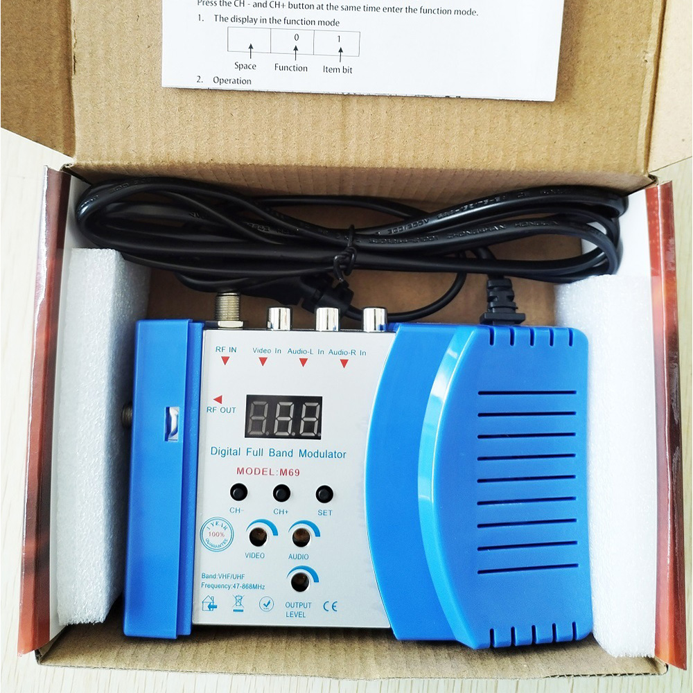 HD Modulator M69 Digital Compatible RF PAL/NTSC Frequency Transmitter Computer Accessories EU Plug 100-240V