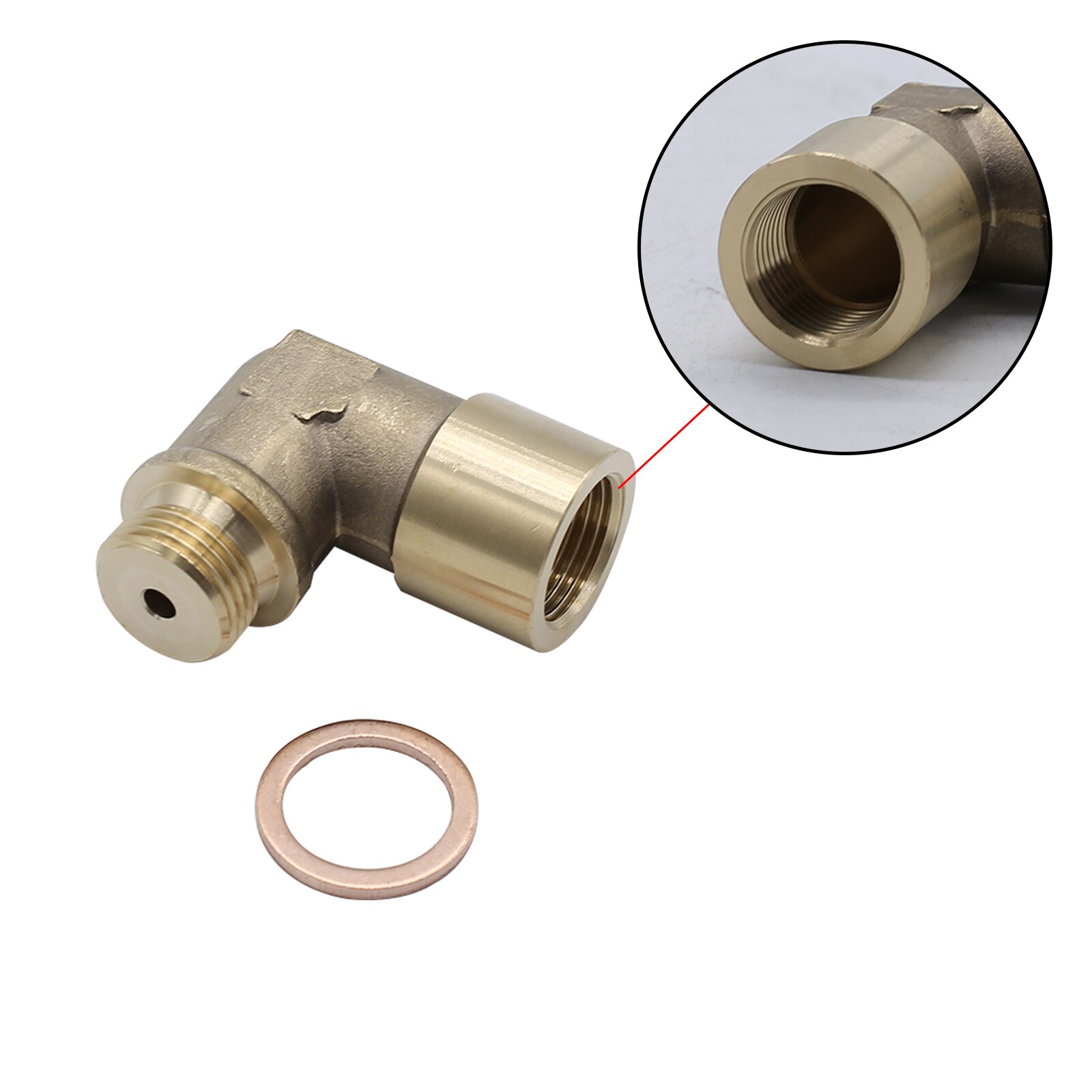 AOZBZ Car Oxygen Sensor Extender Brass Adjustable 90 Degree Angled Bung With Extension Spacer Right Angle Extender for Vehicle
