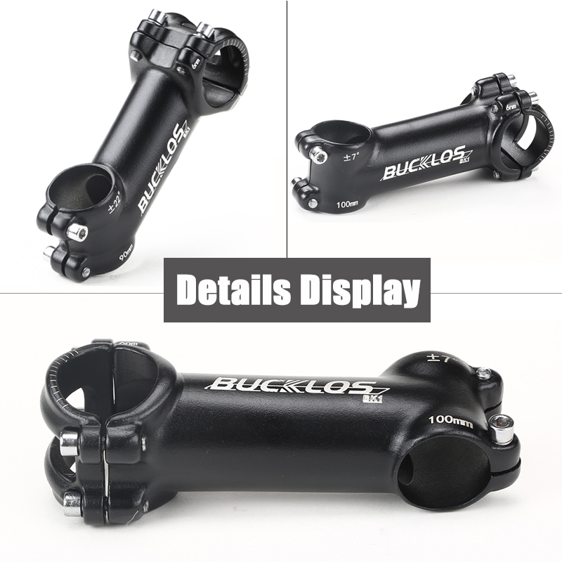 BUCKLOS Ultralight Bike stem 7 17 22 Degree 31.8mm handlebar Stem 60/70/80/90/100mm Aluminum Alloy Road bike stem MTB Power Part