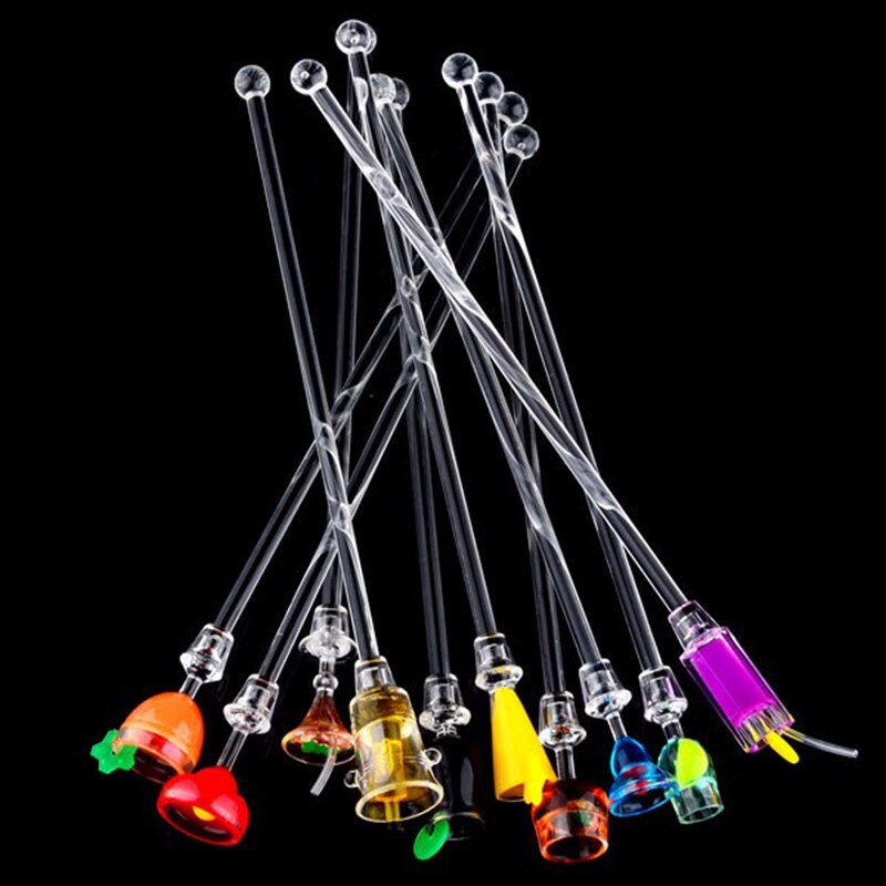 10pcs/set 23cm Wine Glass Bar Swizzle Mixing Sticks Cocktail Drink Stirring Sticks Mixer Muddler for Restaurant Bar Party Cafe