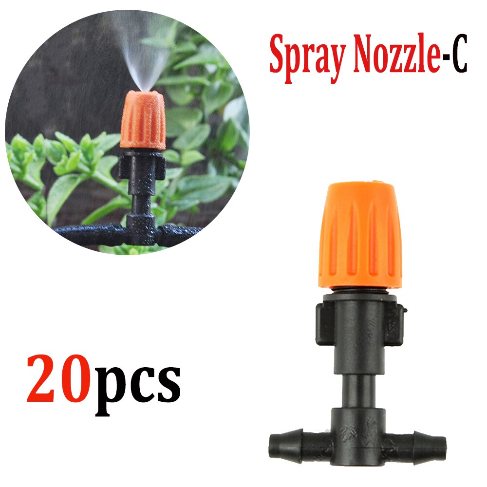 20/50 st munstycke immande droppspruta mikro automatiskt droppbevattningssystem justerbart finfördelningssprinkler jordbruksvattenverktyg: Munstycke-c -20 st