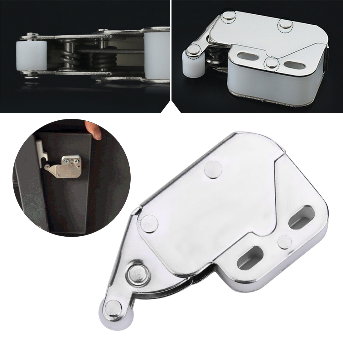 Mini Push spring clip Lock Catch Latch Cabinets Anti-Theft Cupboard Doors Lock With Cross Keys For Furniture Hardware 34 x 27mm