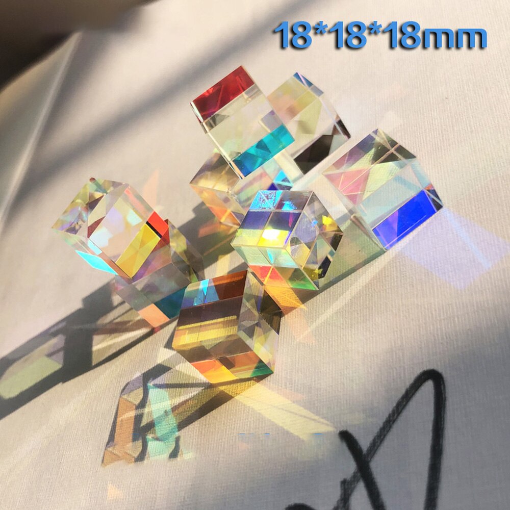 Cubo de luz hexagonal brillante para niños, Prisma divisor óptico de 18x18x18mm, ideal para experimentos científicos populares