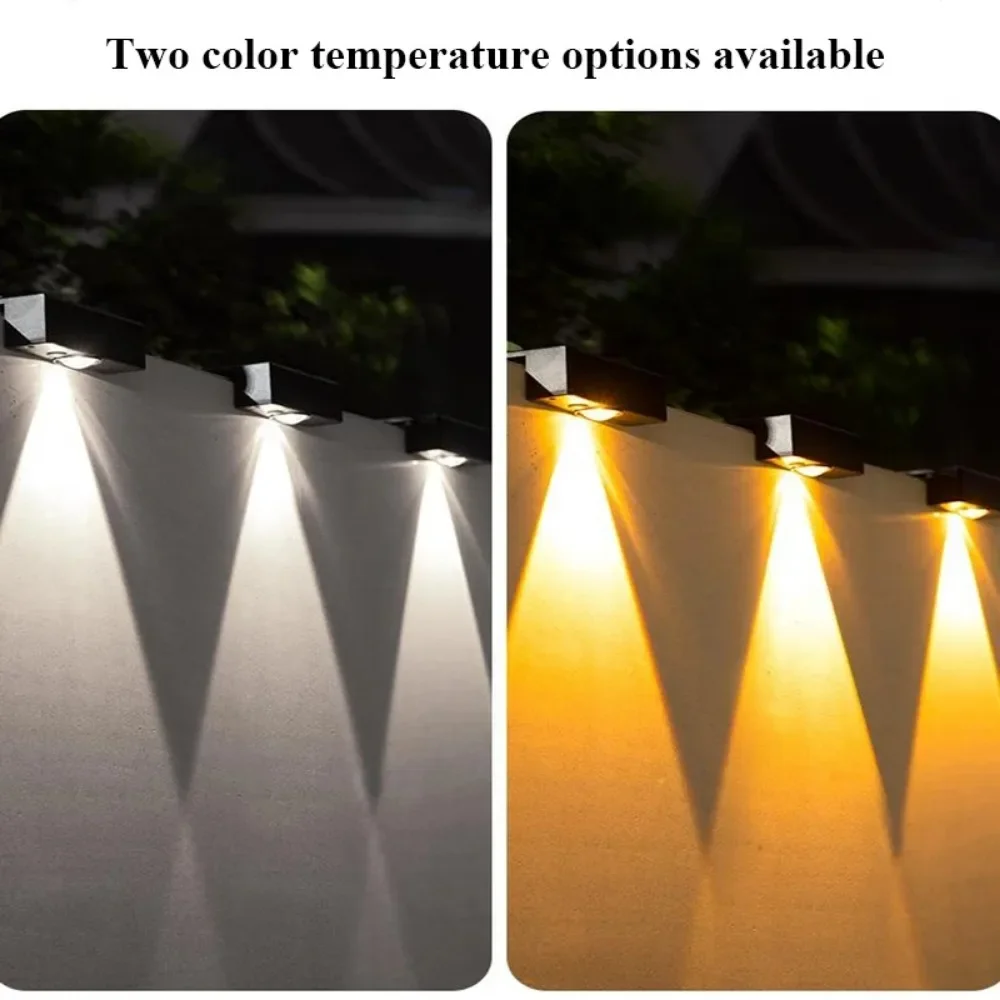 LED-wandlampen op zonne-energie Buiten draadloze lampen op zonne-energie IP65 Waterdicht zonne-heklicht Decoratief voor tuin Balkon Yard
