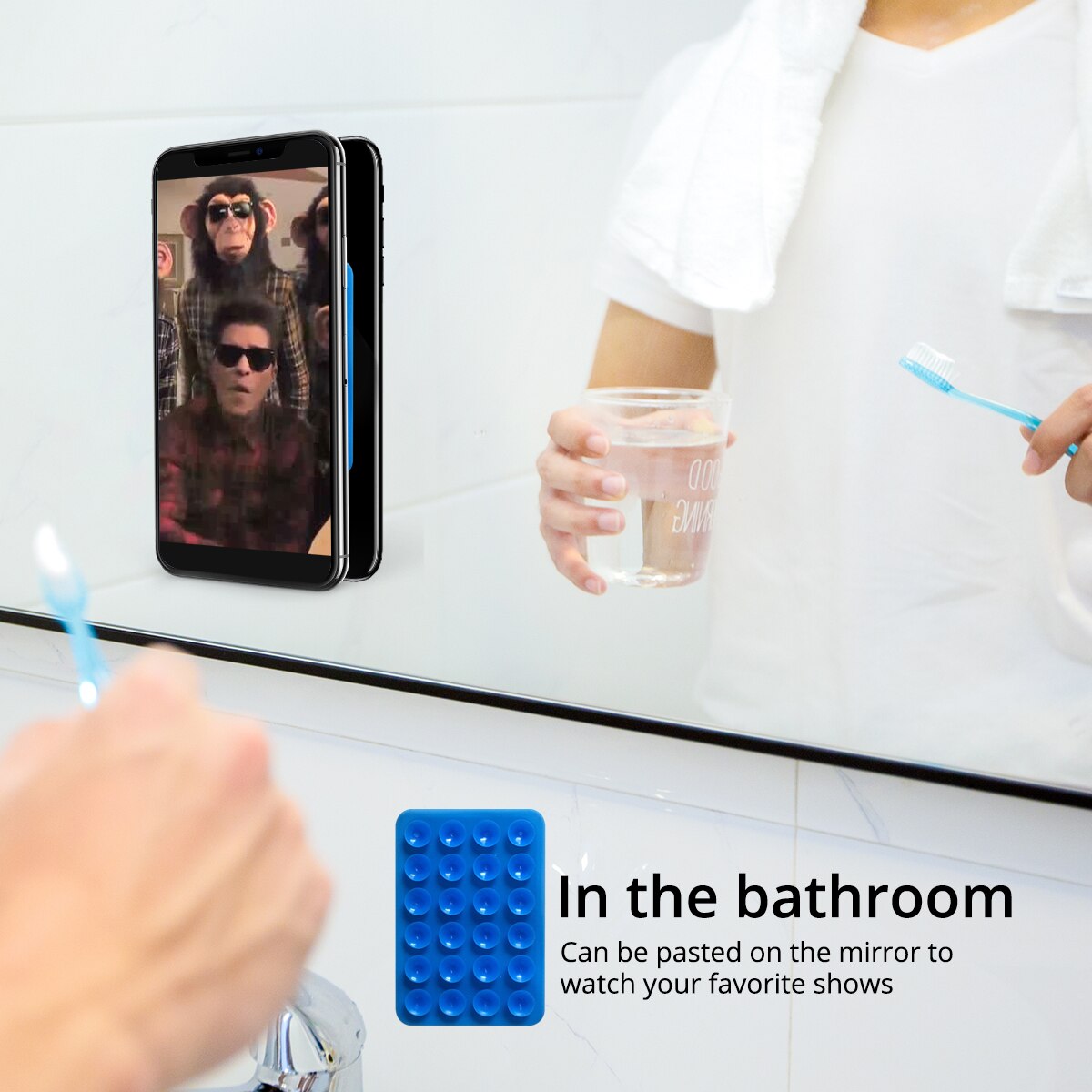 ANKNDO 3/5PCS Naklejka na tył Uchwyt na telefon z przyssawką Silikonowa podkładka pod kubek Stojak ścienny na smartfon do szklanych płytek ceramicznych Gładkie ściany