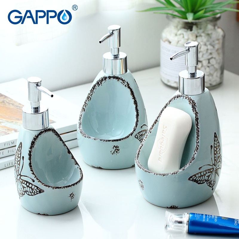 GAPPO liquid soap dispensers Bathroom liquid soap pump Ceramic Emulsion Bottle Bath Ceramic accessories liquid