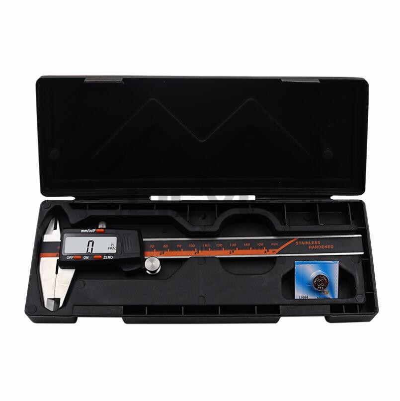 Stainless Steel Digital Display Caliper 150mm 0.01MM Fraction / MM / Inch High Precision Stainless Steel LCD Vernier Caliper