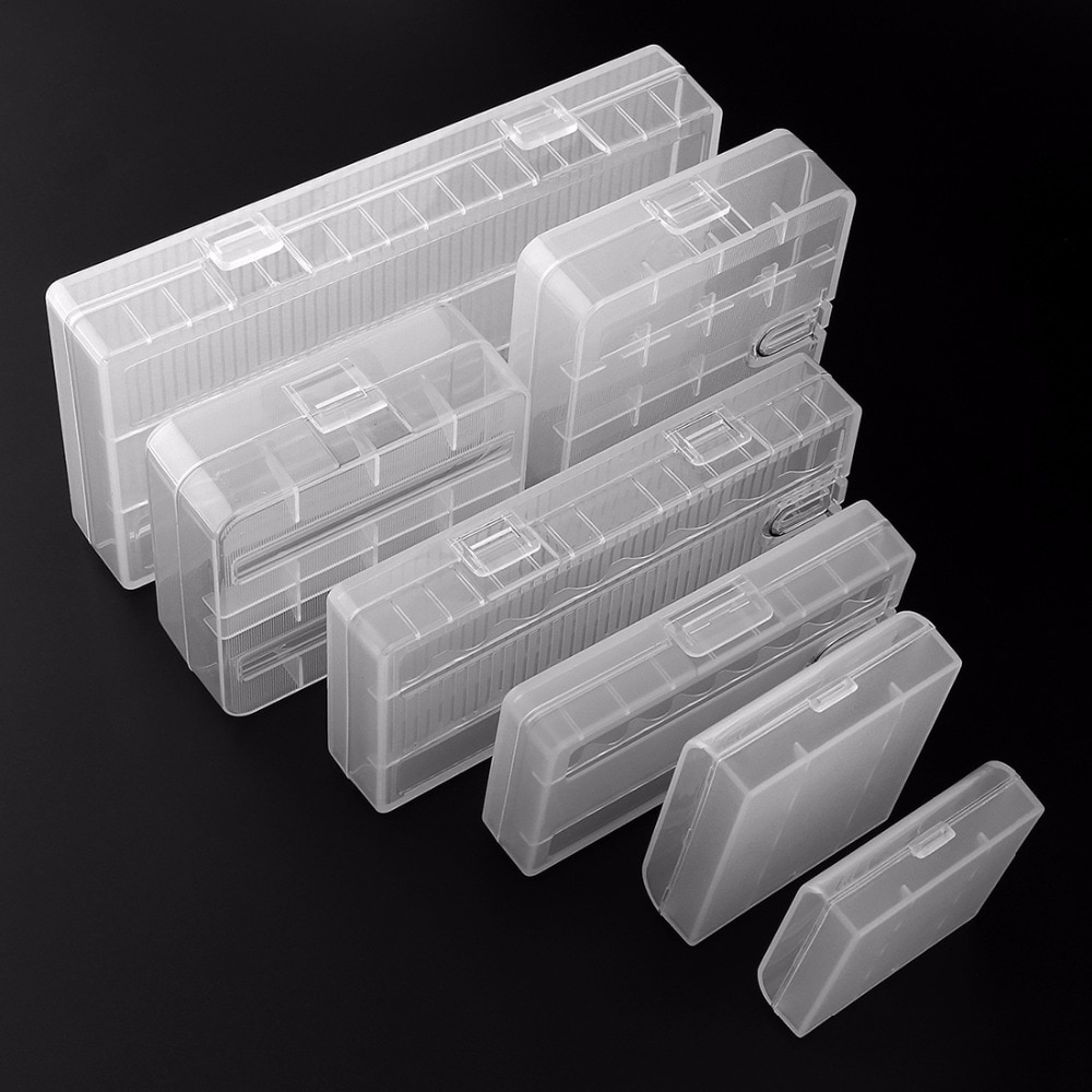 Soshine Pvc Materiaal 7 Verschillende Transparant Hard Plastic Batterij Opbergdozen Met Een Haak Voor 18650 26650 Aa Aaa Batterij
