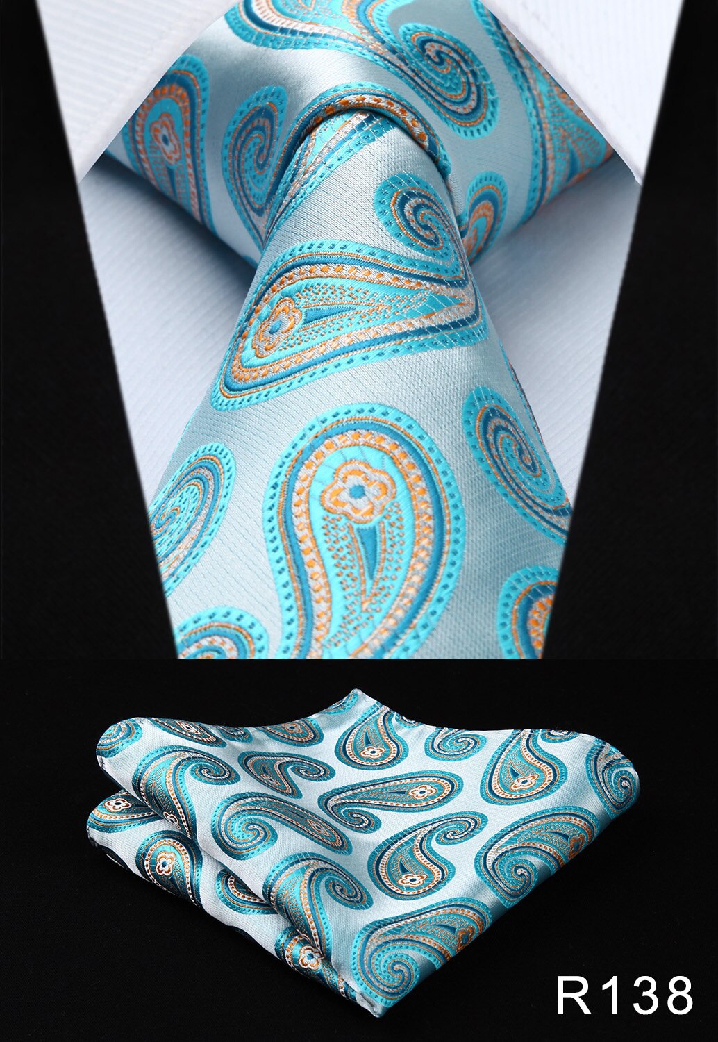 Paisley blume 3,4 "Seide Gewebt Hochzeit Männer Krawatte Krawatte Tasche Platz Klassische Partei Hochzeit Herrenmode Taschentuch einstellen # RF4: R138
