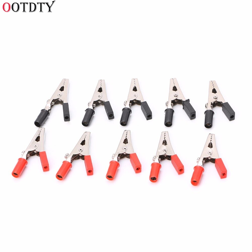 Morsetti a coccodrillo isolati da 10 pezzi morsetti a coccodrillo per test cavi in plastica 52mm