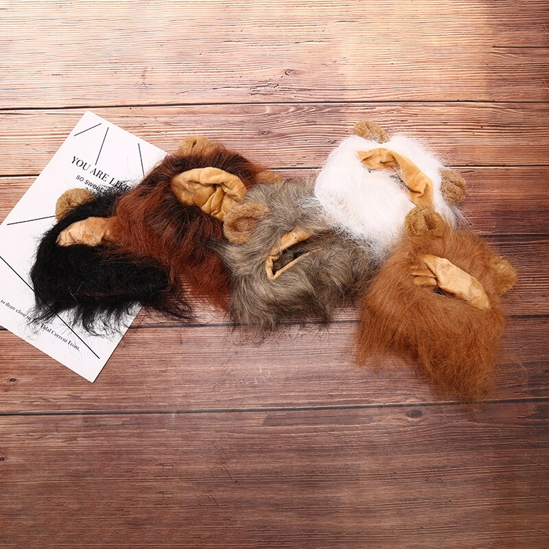 Śmieszne słodkie zwierzątko lwia grzywa czapka z peruką kapelusz dla kota Halloween Boże Narodzenie ubrania przebranie z uszami jesień zima kostium Cosplay