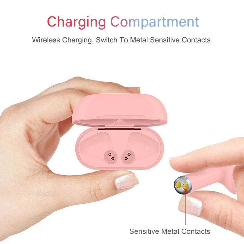 i12 Tws Wireless Headphones Bluetooth 5.0 Earphone Matte Macaron Earbuds Handsfree With Mic Charging Box Headset for all phones