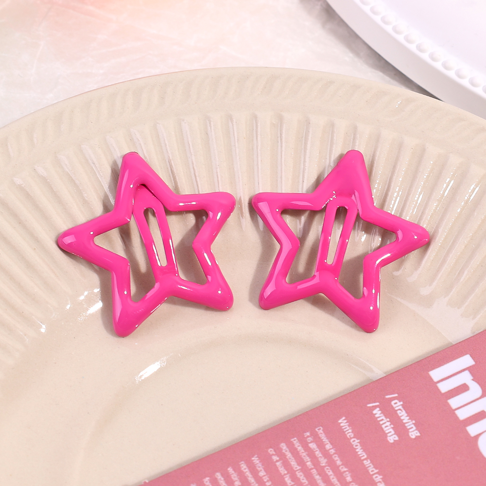 10-50Pcs Colors Star BB Hairclips Girls Y2K Cute Star Barrettes Women Simple Metal Snap Clip Headdress Hair Jewelry Accessories: L / black