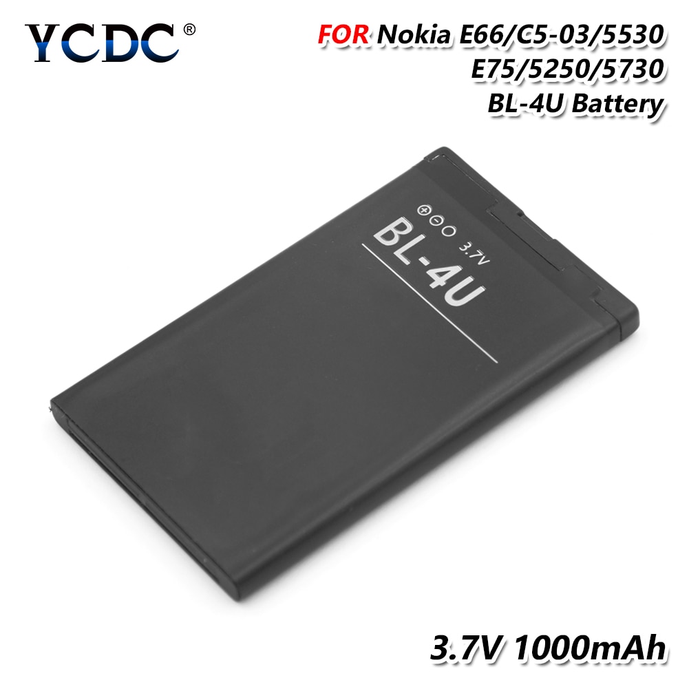 3.7V 1000Mah BL-4U Bl 4U BL4U Telefoon Batterij Voor Nokia E75 6212C 5730 5530 5330 6600I 8800CA 8800GA e66 C5-03 C5-04 C5-05 C5-06