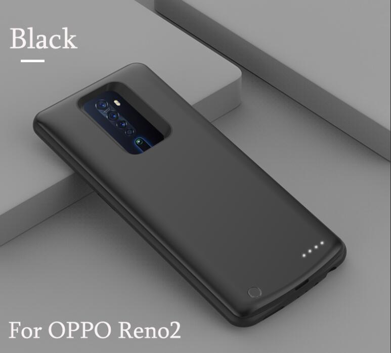 6800mAh Power Bank Case For OPPO Reno 2 Backup Battery Charge For OPPO Reno2 Battery Case Cover: Black For Reno 2