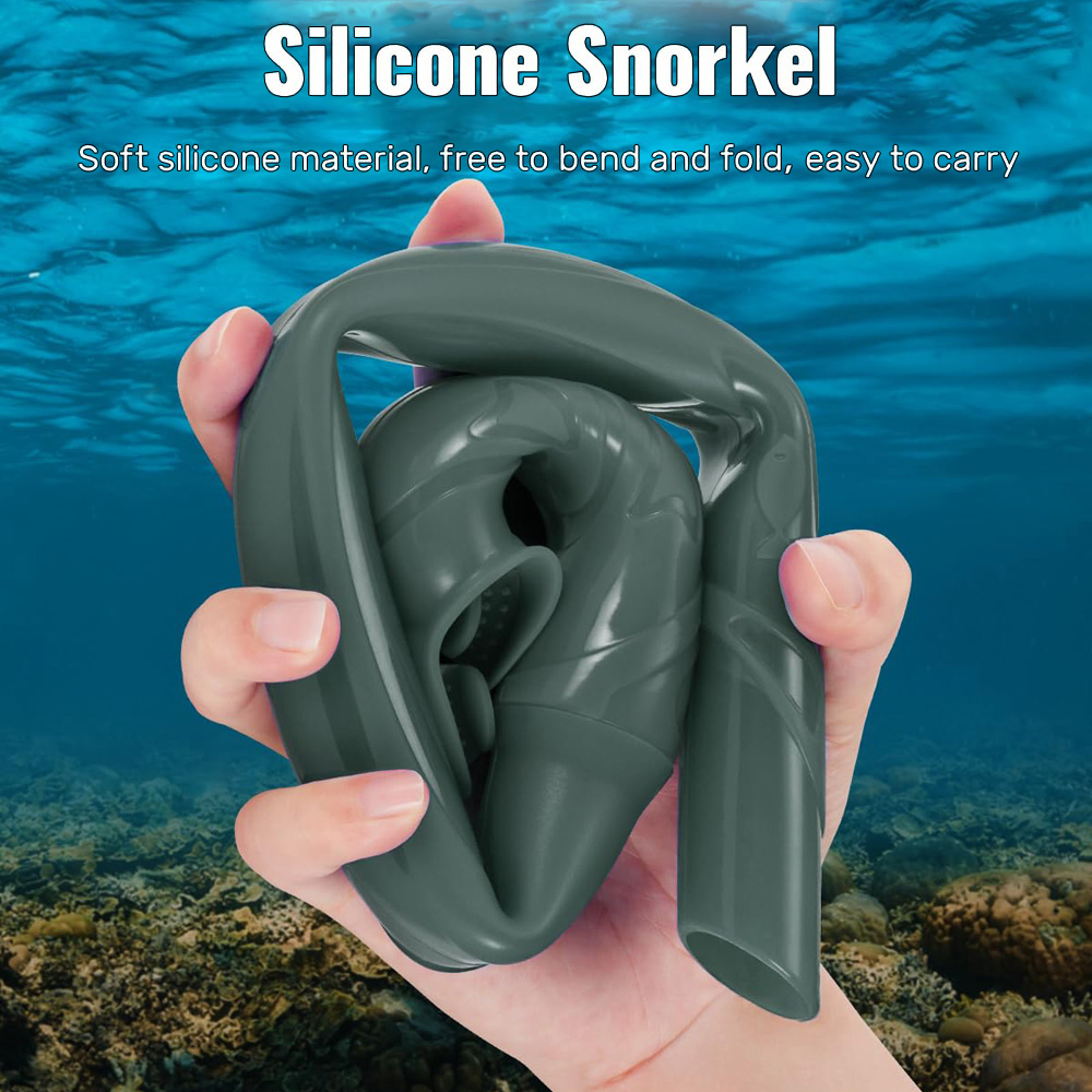 Weicher Silikon-Tauchschnorchel, tragbar, faltbar, leicht atmungsaktiv, nasse Tauchausrügestochen zum Freitauchen, Speerfischen, Schwimmen
