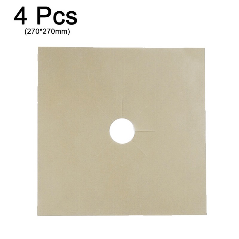 1/2/4 szt. Pakiet folia ochronna na kuchenkę gazową kuchenka obudowa ochronna kuchenka gazowa palnik płyty kuchennej ochraniacz akcesoria kuchenne: 4 szt Beige