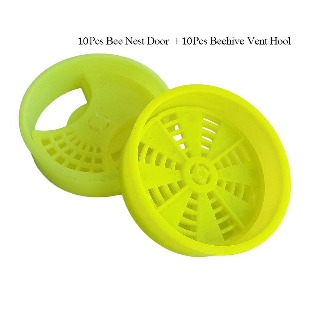 30 Set Round Bee Hive Box Entrance Gate Disc Plastic Bees Nest Box Vent Hole Prevent Queen Bee Escape Beekeeping Tools