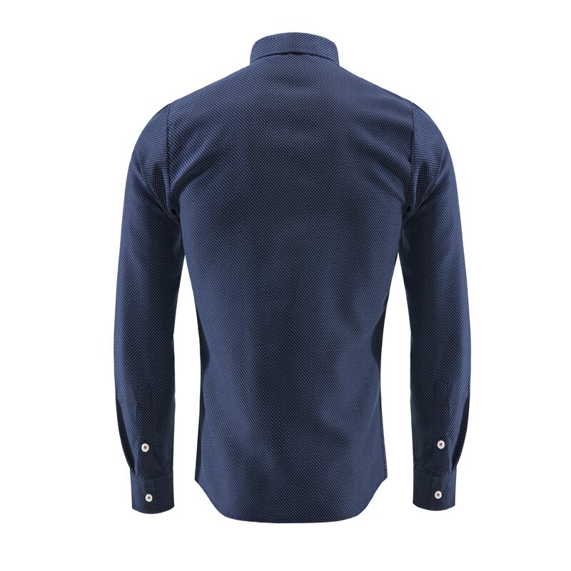 stijl UK classic jongen shirts M-2XL volledige mouw jonge mens casual shirt stippen Slim fit gratis