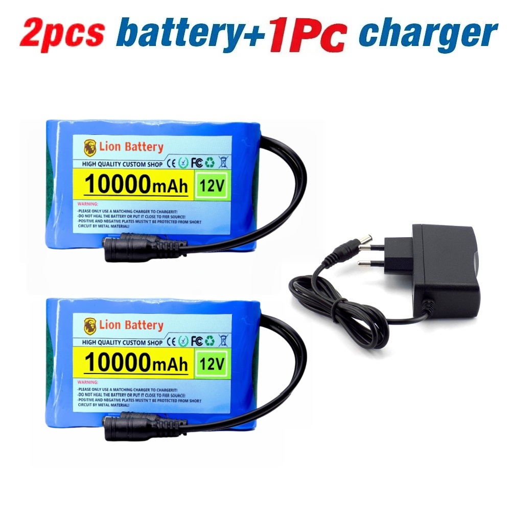 Original Portable Super 12V 10000mAh Battery Rechargeable Lithium Ion Battery Pack Capacity DC 12.6v 10Ah CCTV Cam Monitor: PURPLE