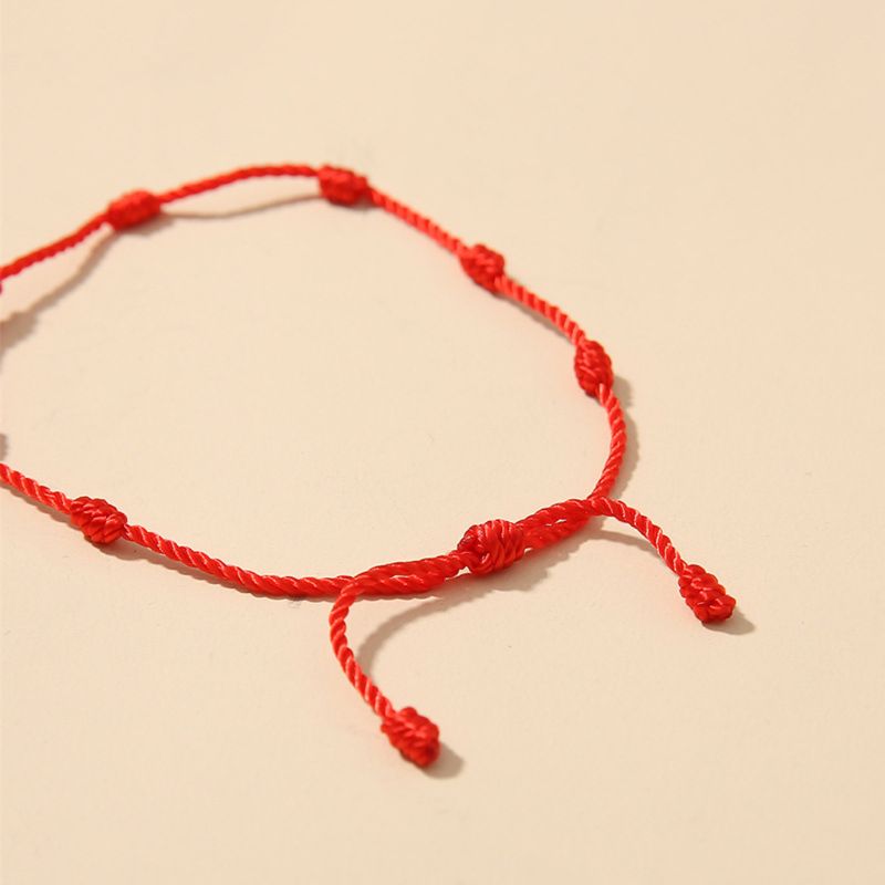 2 pçs 7 nós amante vermelho string amizade pulseira atrair riqueza amuleto sucesso 667e