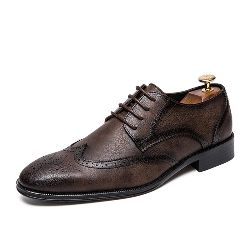 Herren Luxus Ganzleder Govan Originals Grau Oxford Derby Brogue Schuhe