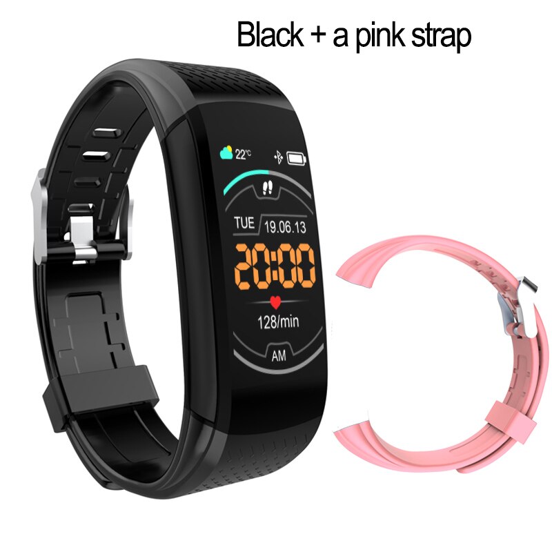 Per il Fitness Braccialetto Ip67 Impermeabile Inseguitore di Fitness Braccialetto Intelligente di Pressione Sanguigna Frequenza Cardiaca Elettronico Intelligente Della Vigilanza Della Fascia Per Lo Sport: Add a pink strap