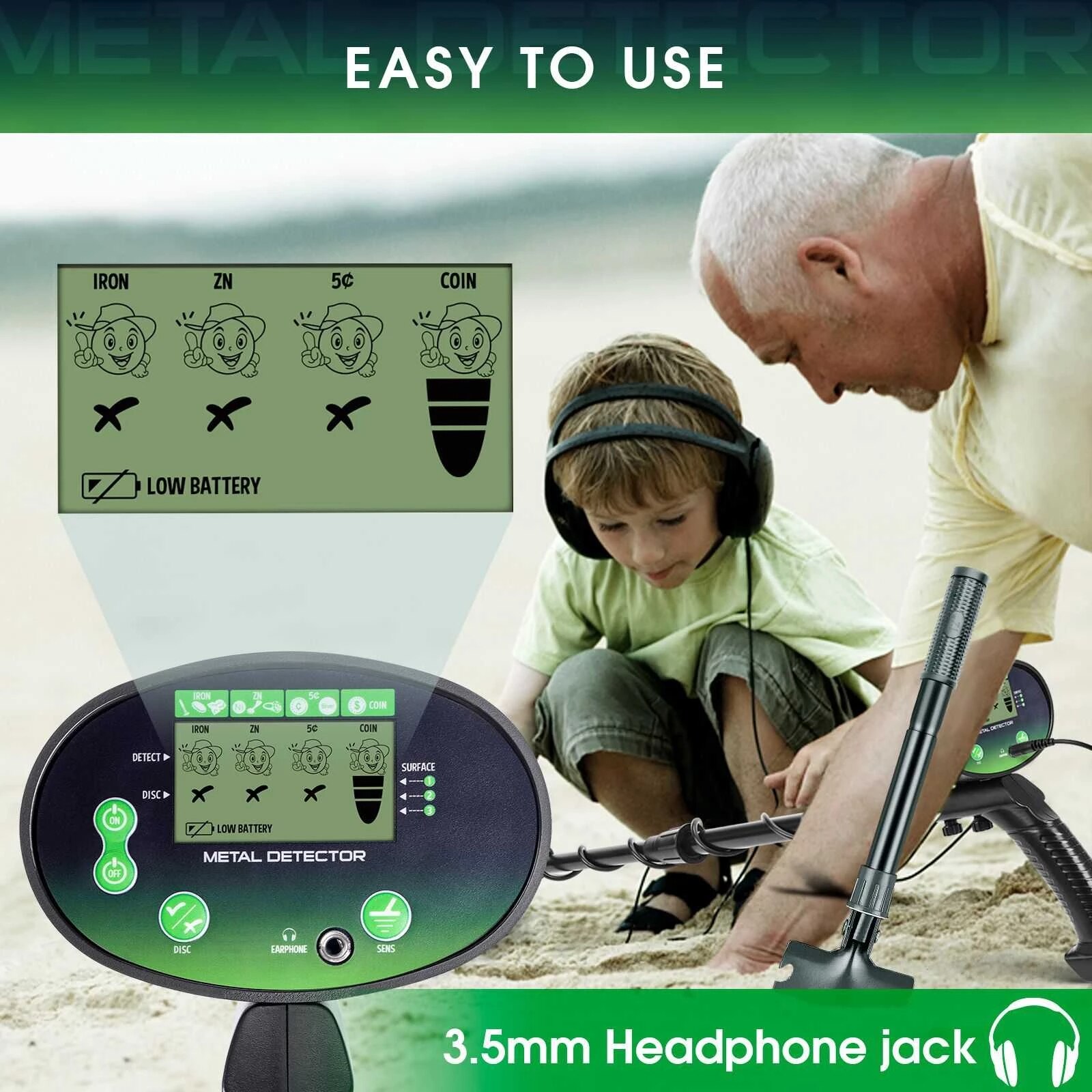 GT620G Underground Gold Detector Metal Detector Gold Finder With LCD Display Waterproof Searching Coil