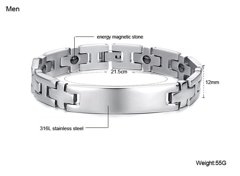 Couple bracelet stainless steel magnetic bracelet health care men women jewelry charm bracelets bangles