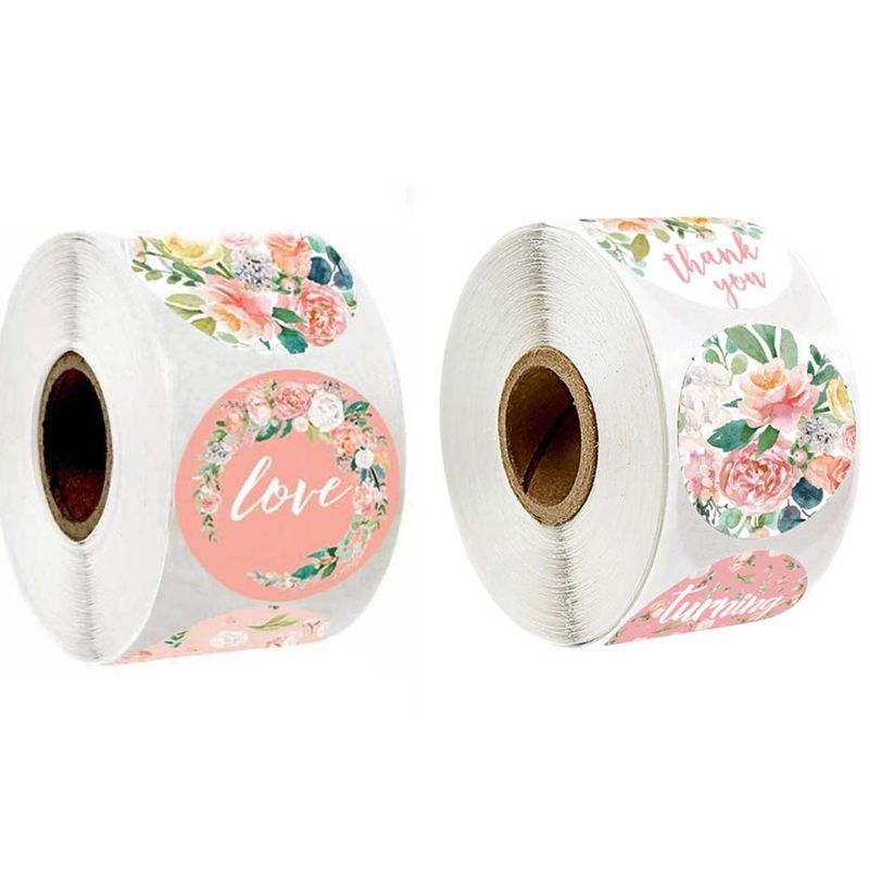 500 Uds pegatinas florales de agradecimiento de amor Paquete de sellos para álbum de recortes de de boda etiqueta R7RC
