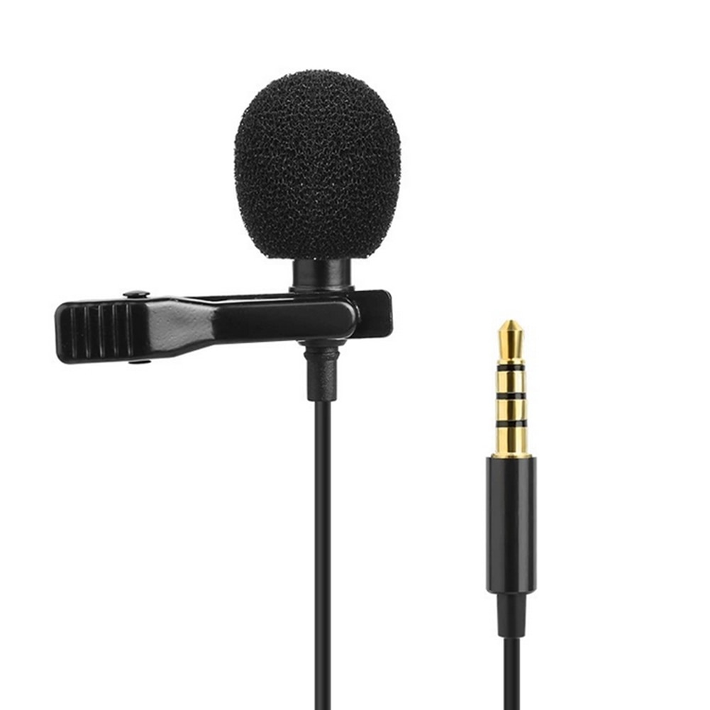 3.5mm Jack Lavalier Microphone TRRS to TRS Adapter Lapel Tie Clip-on Mic Set Microphones USB Rechargeable Meeting