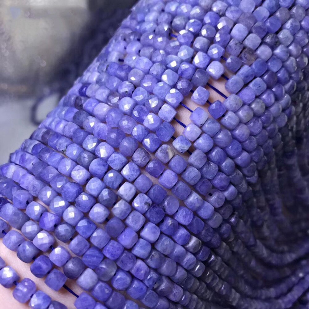 Tanzanite square faceted blue 4.5-5mm for DIY jewelry making loose beads 14inch FPPJ beads nature gemstone