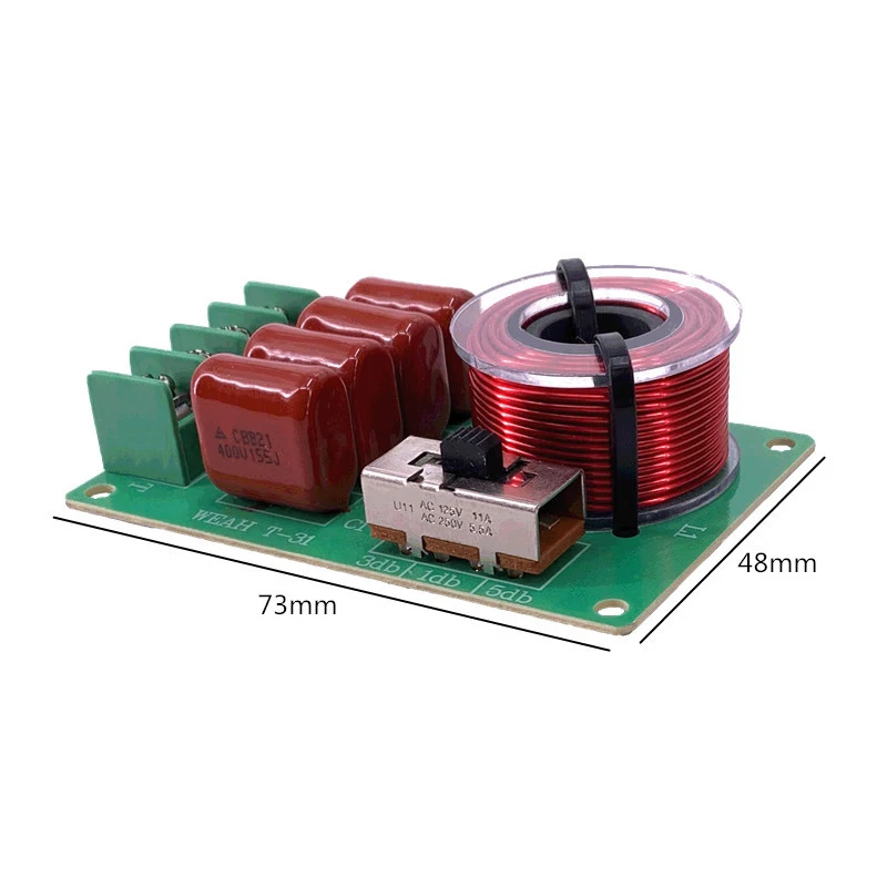 2 pezzi 1 via 100W Hifi acuti Tweeter divisore di frequenza Home Car Stereo filtri Audio Crossover fai da te