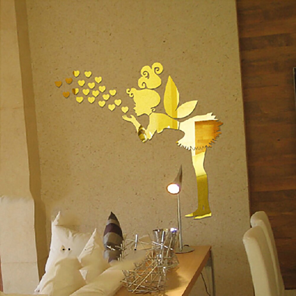 Magic Mirror Sticker 3D Mirror Acrylic Wall Sticker Angel Magic Fairy L... – Grandado