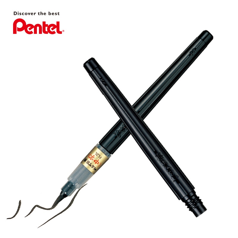 Pentel-pluma de pincel Fude, pincel de caligrafía de acuarela recargable portátil, Extra fino, mediano y atrevido, para dibujar, pintar y escribir, 1 unidad