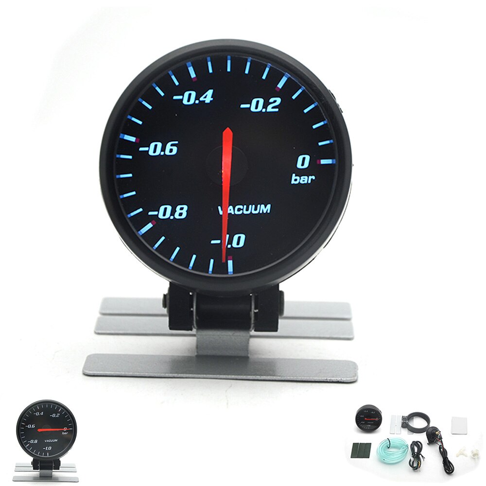 2.5 "60mm boost vakuum wasser temp öl temp ölpresse spannung tachometer luft kraftstoff verhältnis EGT gauge schwarz farbe blau Led: Vacuum