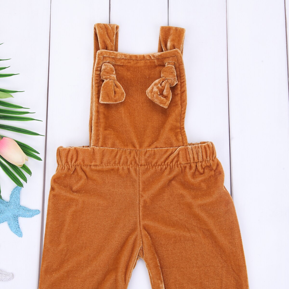 Bambino Della Ragazza Dei Capretti Pantaloni di Velluto Tute Del Pagliaccetto Della Tuta Tuta Senza Maniche Abiti Fit Per 1-6 T