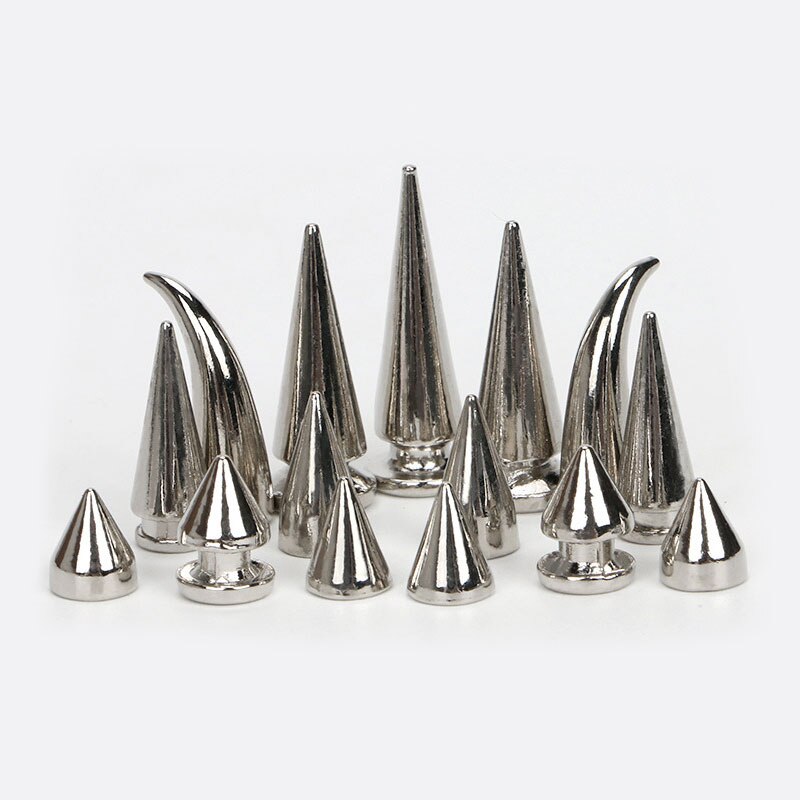 10 Sets Silver Metal Screwback Cone Studs Bullet Spike Stud Punk Bag Belt Schoenen Kleding Leathercraft Cone Rivet Diy