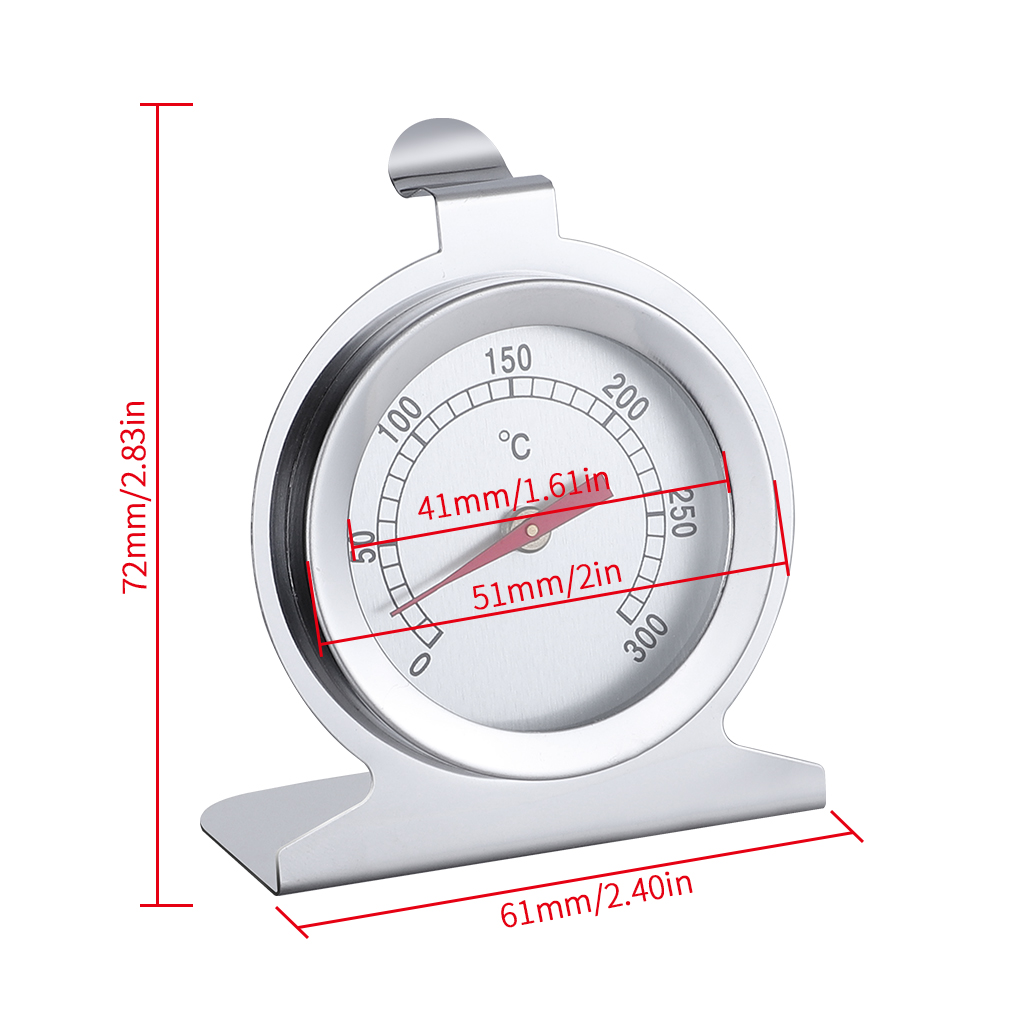 300 °C Oven Thermometer Rvs Mini Wijzerplaat Stand Up Temperatuurmeter Gage Voedsel Vlees Keukengerei Oven Bakken Gauge