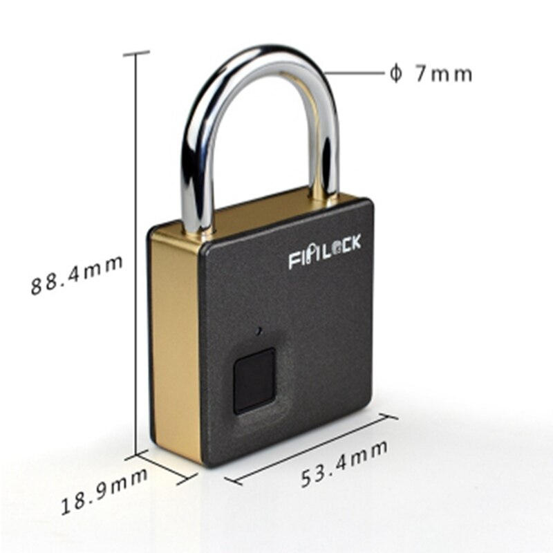 Fipilock Smart Lock Keyless Fingerprint Lock IP65 Waterproof Anti-Theft Security Padlock Door Luggage Case Lock with Key & Cable