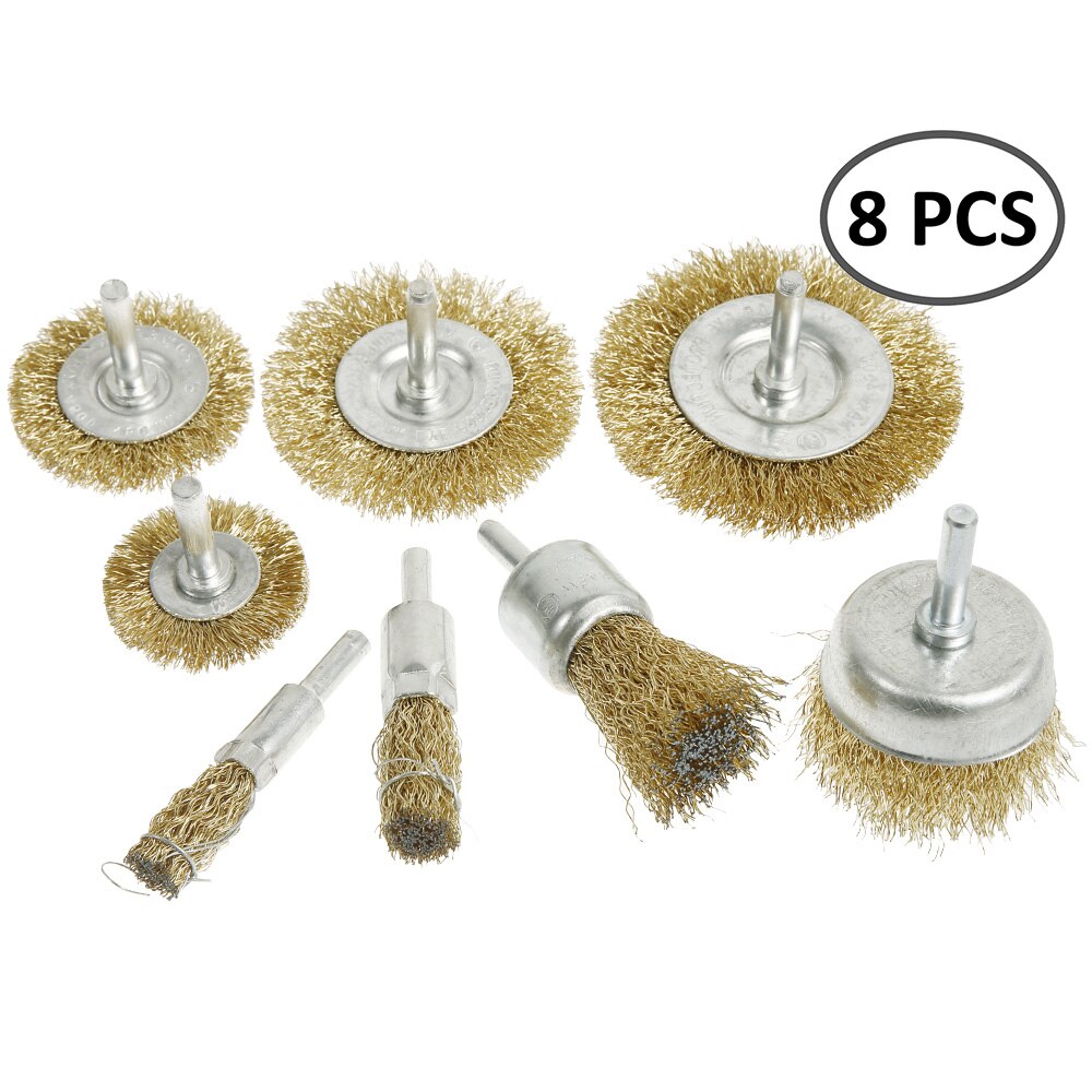 8pcs Brass Brush Wire Wheel Brushes Die Grinder Rotary Electric Tool for Engraver Polishing Brush Tool: Default Title