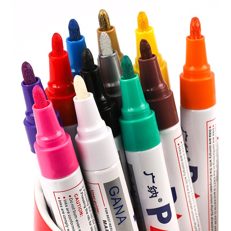 12-color Way Paint Pen Photo Album Graffiti Sign Title Pen Wedding Pen Oily White Mark Touch-up Pen